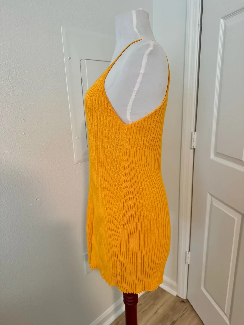 FP Beach Nola Sweater Romper | Orange Ribbed Knit Cover-Up | XS